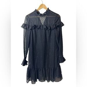 BETSEY JOHNSON black sheer dress 2 multicolor